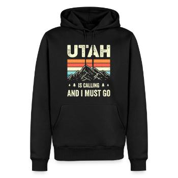 Utah ruft und ich muss gehen - Männer Premium Bio Hoodie - Schwarz - Vorne - Nico (187cm)