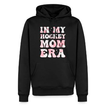 À l’époque de ma maman de hockey, maman de hockey colorée - Sweat à capuche Premium bio Homme - noir - Devant - Nico (187cm)