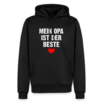 Mein Opa Ist Der Beste - Männer Premium Bio Hoodie - Schwarz - Vorne - Nico (187cm)