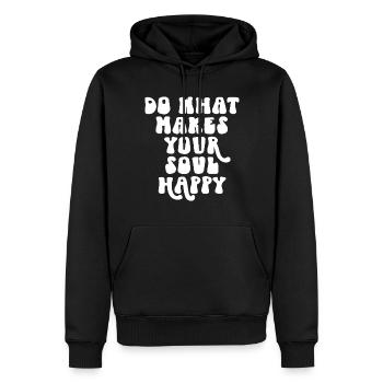 Faites ce qui rend votre âme heureuse Citation de motivation - Sweat à capuche Premium bio Homme - noir - Devant - Nico (187cm)