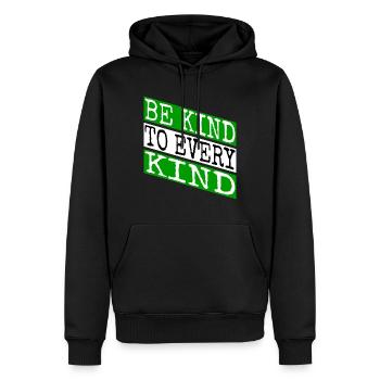 planet evolve go vegan vegetable funny rights - Männer Premium Bio Hoodie - Schwarz - Vorne - Nico (187cm)