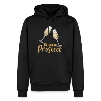 Team Prosecco - Männer Premium Bio Hoodie - Schwarz - Vorne - Nico (187cm)