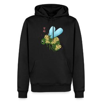 Floral Bee - Men’s Premium Organic Hoodie - black - Front - Nico (187cm)