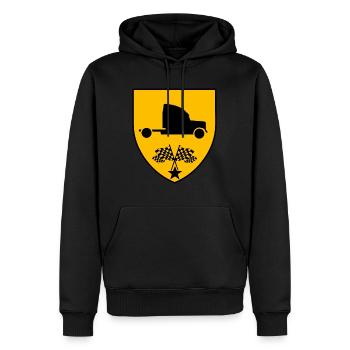 Camion - Sweat à capuche Premium bio Homme - noir - Devant - Nico (187cm)