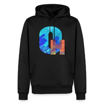 Oh Yeah - Männer Premium Bio Hoodie - Schwarz - Vorne - Nico (187cm)