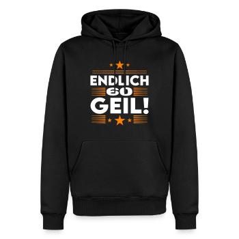 Endlich 60 Geil Geburtstag Birthday - Männer Premium Bio Hoodie - Schwarz - Vorne - Nico (187cm)