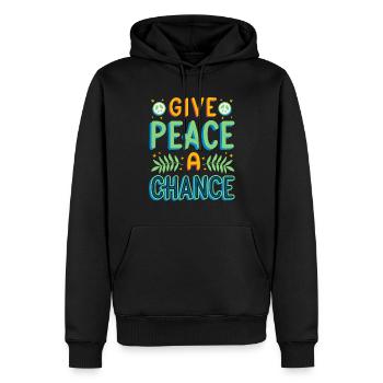 Donner une chance à la paix idée cadeau original - Sweat à capuche Premium bio Homme - noir - Devant - Nico (187cm)