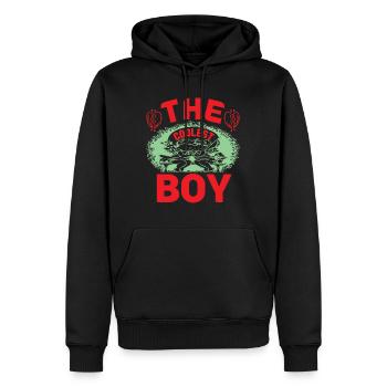 LE GARÇON LE PLUS COOL DRÔLE - Sweat à capuche Premium bio Homme - noir - Devant - Nico (187cm)