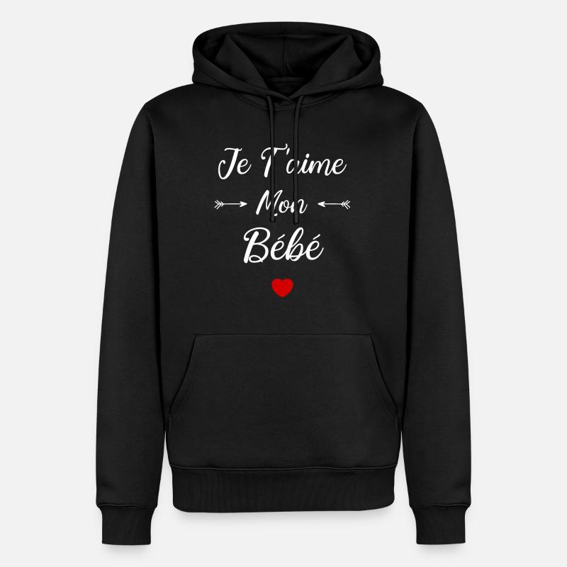 Je t'aime mon Bébé - Sweat à capuche Premium bio Homme - noir