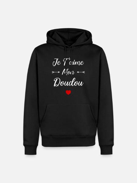 je t'aime mon Doudou - Sweat à capuche Premium bio Homme - noir
