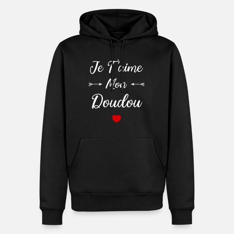 je t'aime mon Doudou - Sweat à capuche Premium bio Homme - noir