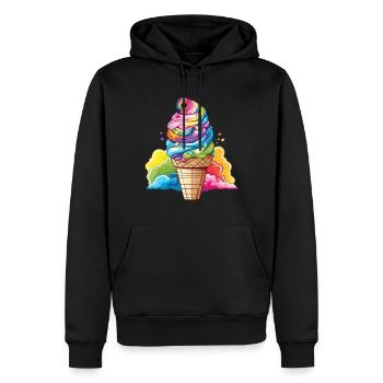 Regbue-Eis - Männer Premium Bio Hoodie - Schwarz - Vorne - Nico (187cm)