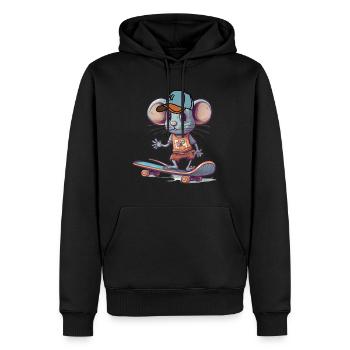 Skateboard Maus Skateboarder Nagetier cool sk8 - Männer Premium Bio Hoodie - Schwarz - Vorne - Nico (187cm)