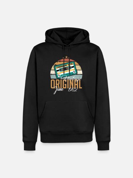 Original Juni 1982 geboren Jahrgang 1982 Retro - Männer Premium Bio Hoodie - Schwarz