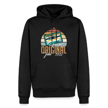 Original Juni 1992 geboren Jahrgang 1992 Retro - Männer Premium Bio Hoodie - Schwarz - Vorne - Nico (187cm)