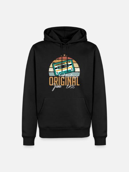 Original Juni 1968 geboren Jahrgang 1968 Retro - Herre Premium økologisk hoodie - sort