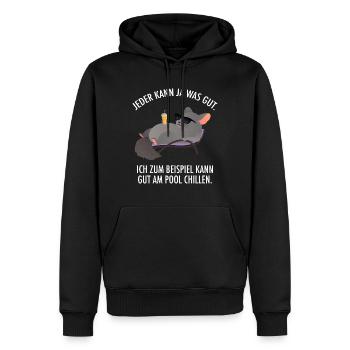 Ich Kann Gut Am Pool Chillen - Chinchilla Urlaub - Männer Premium Bio Hoodie - Schwarz - Vorne - Nico (187cm)