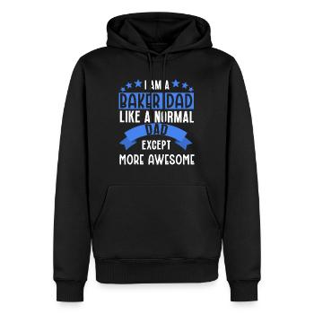 baker dad funny gift father's day - Sweat à capuche Premium bio Homme - noir - Devant - Nico (187cm)