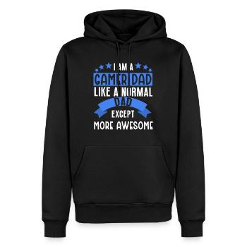 Gamer dad funny gift father's day - Sweat à capuche Premium bio Homme - noir - Devant - Nico (187cm)