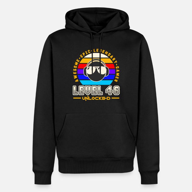 Stufe 46 - Männer Premium Bio Hoodie - Schwarz