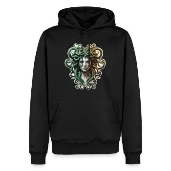 Méduse / Mythologie grecque / Tête de serpent - Sweat à capuche Premium bio Homme - noir - Devant - Nico (187cm)
