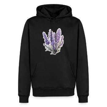 Lavande - Sweat à capuche Premium bio Homme - noir - Devant - Nico (187cm)