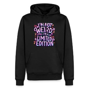 I'm not weird, I'm a limited edition - Men’s Premium Organic Hoodie - black - Front - Nico (187cm)