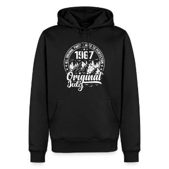 juillet 1967 Original:57 Ans Cadeau d'Anniversaire - Sweat à capuche Premium bio Homme - noir - Devant - Nico (187cm)