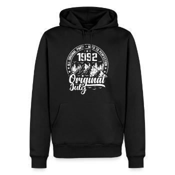 juillet 1992 Original:32 Ans Cadeau d'Anniversaire - Sweat à capuche Premium bio Homme - noir - Devant - Nico (187cm)