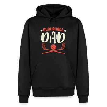 Floorball Papa Joueur de Floorball Père Papa - Sweat à capuche Premium bio Homme - noir - Devant - Nico (187cm)