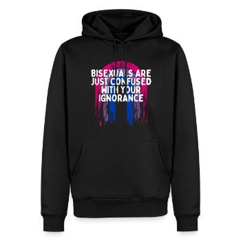 Confused with Your Ignorance Bisexual LGBTQ Bi - Männer Premium Bio Hoodie - Schwarz - Vorne - Nico (187cm)