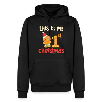 this is my 1.christmas - Männer Premium Bio Hoodie - Schwarz - Vorne - Nico (187cm)