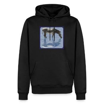 Zebra Spiegelbild - Zebras - Wildtiere in Afrika - Männer Premium Bio Hoodie - Schwarz - Vorne - Nico (187cm)