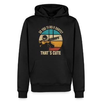 Ja ich schieße wie ein Mädchen | Skeet Geschenke - Männer Premium Bio Hoodie - Schwarz - Vorne - Nico (187cm)