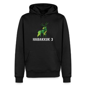 DLM HABUKKUK W1U - Men’s Premium Organic Hoodie - black - Front - Nico (187cm)