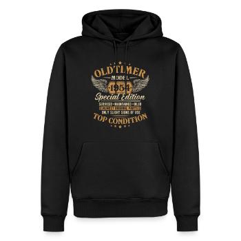 Vintage 1954 Vintage né cadeau d’anniversaire - Sweat à capuche Premium bio Homme - noir - Devant - Nico (187cm)