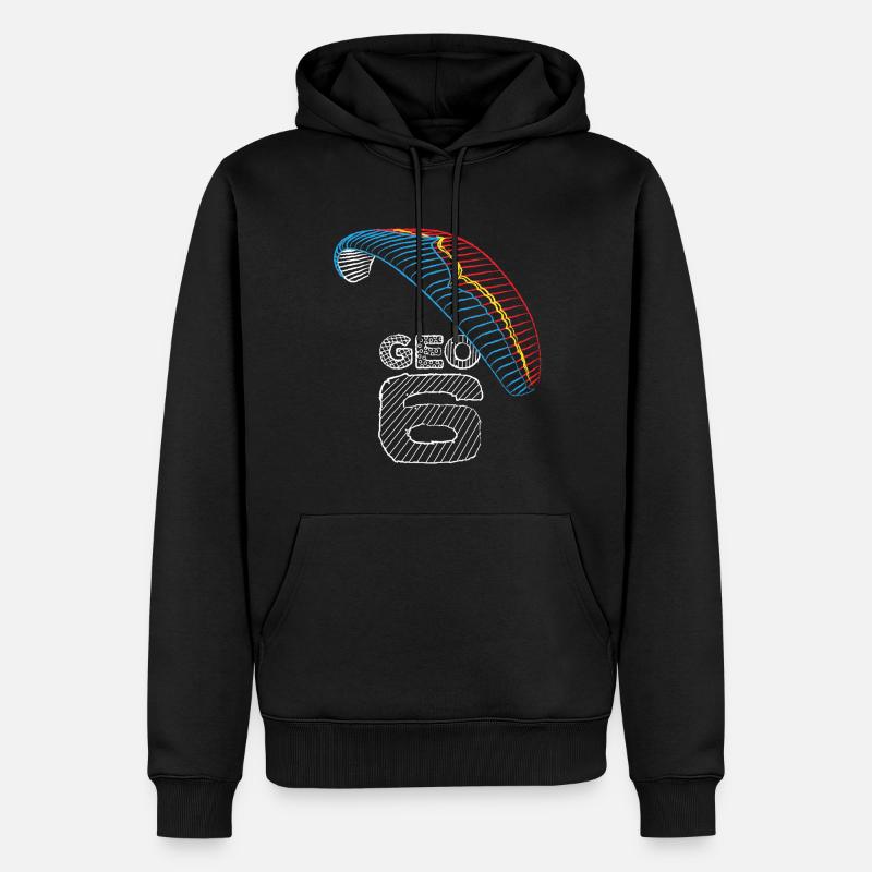 Geo 6 Ozone Paraglider - Männer Premium Bio Hoodie - Schwarz