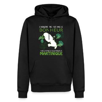 Martinique C'est Du Bonheur Billet Départ - Sweat à capuche Premium bio Homme - noir - Devant - Nico (187cm)