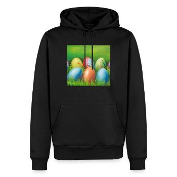 colorful Easter eggs - Men’s Premium Organic Hoodie - black - Front - Nico (187cm)