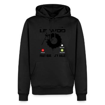 Sport Training Cadeau Muculation WOD - Sweat à capuche Premium bio Homme - noir - Devant - Nico (187cm)