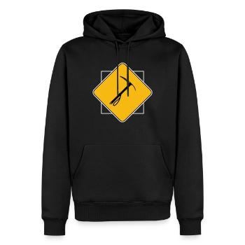 Escalade sur glace Alpinisme Alpiniste - Sweat à capuche Premium bio Homme - noir - Devant - Nico (187cm)