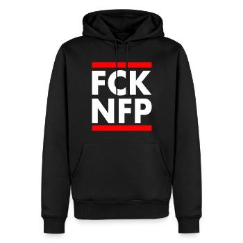 Fck nfp - Sweat à capuche Premium bio Homme - noir - Devant - Nico (187cm)