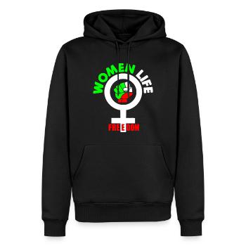 Women life freedom - Sweat à capuche Premium bio Homme - noir - Devant - Nico (187cm)
