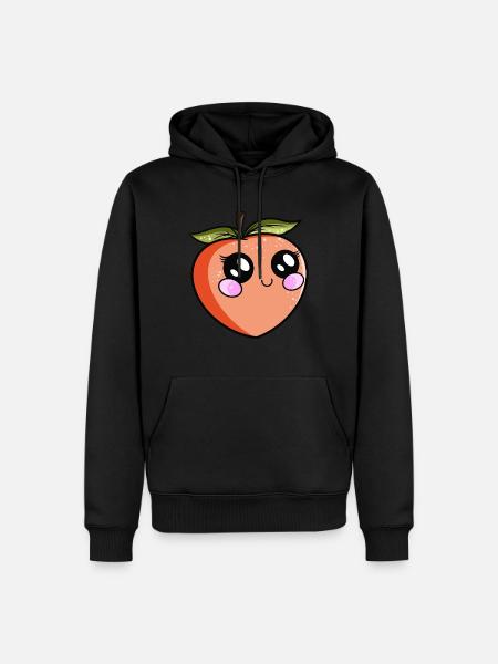 Kawaii Peach - Men’s Premium Organic Hoodie - black