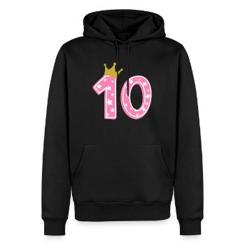 10 Krone 10. Geburtstag 10 Jahre - Männer Premium Bio Hoodie - Schwarz - Vorne - Nico (187cm)