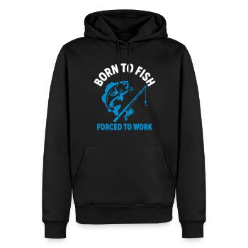 Né pour pêcher, le travail était obligatoire - Sweat à capuche Premium bio Homme - noir - Devant - Nico (187cm)