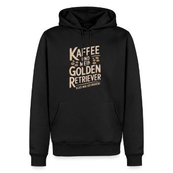 Kaffee und mein Golden Retriever - Männer Premium Bio Hoodie - Schwarz - Vorne - Nico (187cm)