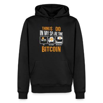 Bitcoin Miner Crypto - Sweat à capuche Premium bio Homme - noir - Devant - Nico (187cm)
