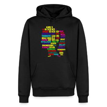 Girls In Science - Men’s Premium Organic Hoodie - black - Front - Nico (187cm)