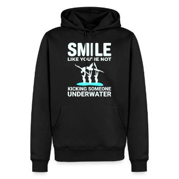 Synchronized Swimming Kicking Underwater Smile - Men’s Premium Organic Hoodie - black - Front - Nico (187cm)
